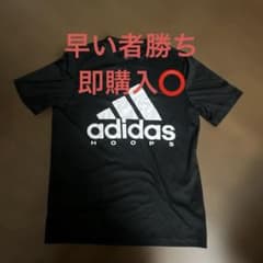 adidas ビッグロゴTシャツ 黒 M スポーツ 薄手のサムネイル