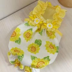 ハンドメイド♡犬服 ひまわりのバルーンキャミワンピース(小さめ