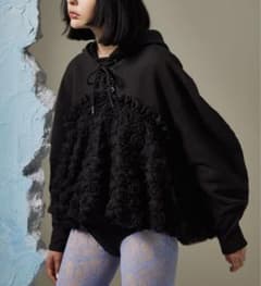 新品】POPPYあさぎーにょ パーカーTULLE DOCKING HOODIE - メルカリ