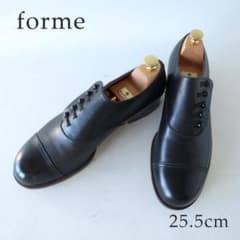 ほぼ未使用フォルメ ボタンシューズ プレーントゥ 黒25.5cm ボタン 
