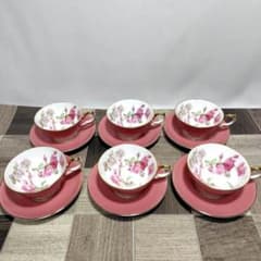 エインズレイ 薔薇 エリザベスローズ カップ＆ソーサー 6客 - メルカリ