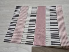ピアノ柄 生地 布地 鍵盤柄 ピンクのサムネイル