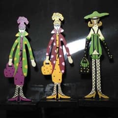 レトロなファッションドールのオブジェ ３体のサムネイル