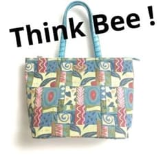 Think Bee! シンクビー トートバッグ パッチワーク調 ジャストハート