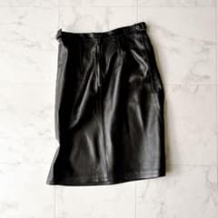 美品 agnes b. アニエスベー イタリア製 レザースカート 36 本革 黒