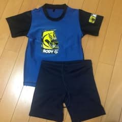 水着　ラッシュガードセット　110 120 紺色水着付のサムネイル