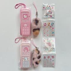 ♡ キティ マイメロ えらんで ガラケーフォトホルダー ミニチュア 推し活 ♡ ♡ キティ マイメロ ガラケーフォトホルダー 平成 携帯 ミニチュア