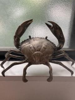 金属工芸 蟹の置物 工芸品 骨董品 古道具 - メルカリ
