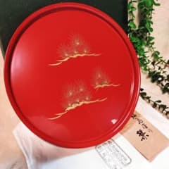 新品 未使用品】高級 輪島 漆器 松 木製漆器 丸盆 お盆 おぼん