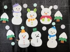 壁面飾り　雪だるま　1月2月　冬のサムネイル