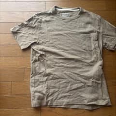 ポケット付き クルーネック Tシャツ ベージュ Sサイズ　無印のサムネイル
