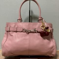 COACH Hamptons Jackie Pink Leather Bag - メルカリ