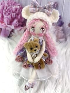 ピンクパープル系❤️クマ耳❤️ドールチャーム❤️ハンドメイド