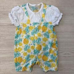 パイナップル柄 メッシュ ロンパース　女の子60-70㎝のサムネイル