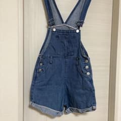 デニムオーバーオール ショートパンツ サロペット レディース Sサイズのサムネイル