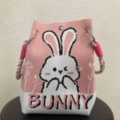 うさぎ柄 ニット素材 ショルダーバッグのサムネイル