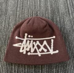 Stüssy·니트 모자·브라운 로고들이·올드 클래식 STUSSY