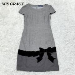 M'S GRACY 半袖 ひざ丈ワンピースストレート 40 グレー - メルカリ