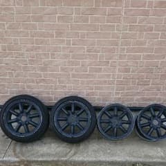 中古ブラックレーシングのアルミホイールになります。のサムネイル