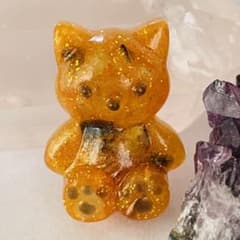 金運UP 全身金色ねこちゃん　オルゴナイト✨のサムネイル