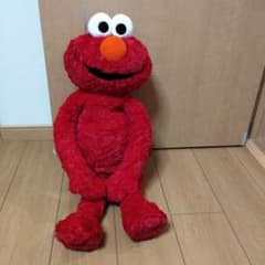 【美品】セサミストリートやわらか抱きつきエルモ ぬいぐるみ特大（身長90センチ）のサムネイル