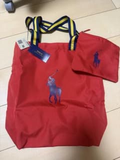 POLO RALPH LAUREN トートバッグ ポーチ付き レッドのサムネイル