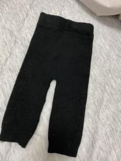 ニット素材 ブラック パンツ キッズレギンスのサムネイル