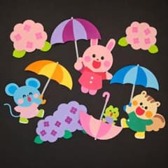 値引き中！【梅雨 壁面飾り】24時間以内発送！6月　雨　壁面　製作　保育園幼稚園のサムネイル
