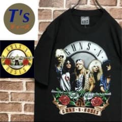 ガンズアンドローゼス 両面 プリント ブラック バンド Tシャツ Lサイズ 新品のサムネイル