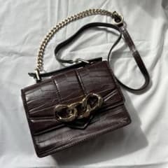 ZARA】ブラウン クロコ型押し ショルダーバッグ - メルカリ