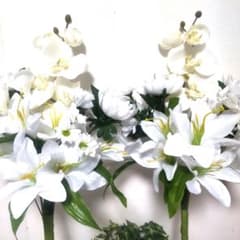 心に寄り添う造花 仏花 お供え花 アートフラワー ホワイト 2束