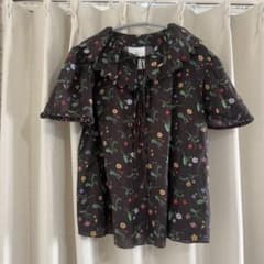 美品HORROR VACUI ホラーヴァキュイフラワープリント半袖ブラウス XS