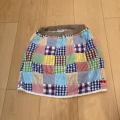 MIKI HOUSE キッズ パッチワーク チェック スカート 120のサムネイル