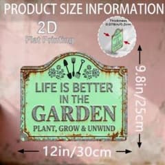 ガーデン用メタルサインプレート 30cm x 25cmのサムネイル
