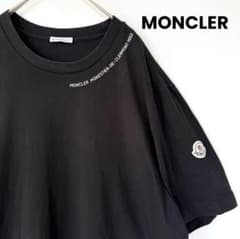 入手困難✨】モンクレール ネックロゴ 袖ワッペン刺繍ロゴ Tシャツ 黒 