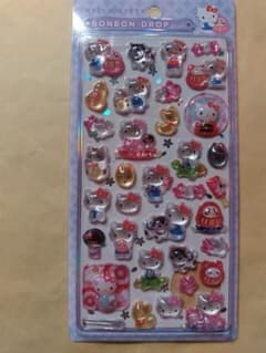 ボンボンドロップシール　キティ　和柄　縁起物