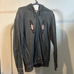 だ*け様 old UNIQLO ダブルジップ パーカー ネイティブ柄のサムネイル