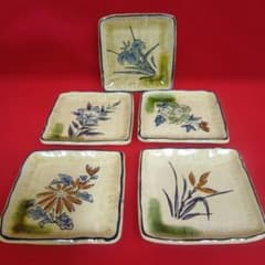まとめ売り】花柄陶器角皿3枚セット 銘々皿 菓子皿 昭和レトロ - メルカリ