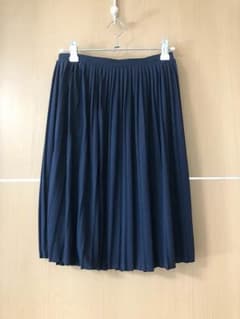ユニクロ 紺 プリーツ スカート Sのサムネイル
