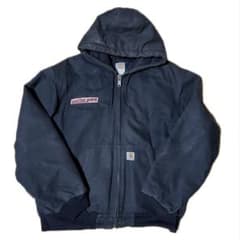 【USA製】カーハート アクティブジャケット 黒 企業ロゴ 2011年製 肉厚