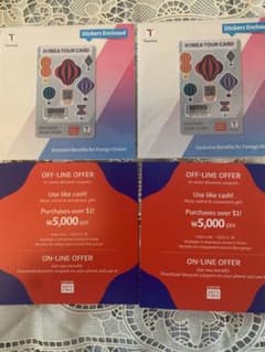 Tmoney  コリアツアーカード　2枚　ロッテ免税店クーポンのサムネイル