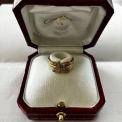 Cartier K18 750 2Cダイヤリング サイズ51約11号証明書箱あり - メルカリ