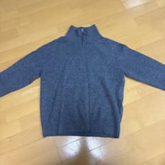 ハーフジップ ニット セーター グレーのサムネイル