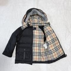 120cm バーバリー ダウンコート ノバチェック 3way フード ファー