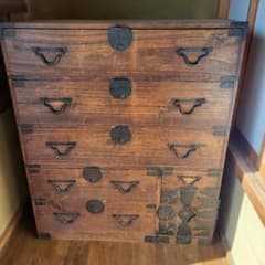 【大正レトロ】三尺箪笥 アンティーク 古民家 古家具 装飾金具 専用鍵付き 大正レトロ】三尺箪笥 アンティーク 古民家 古家具 装飾金具 専用鍵