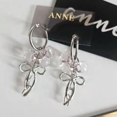 韓国風　リボンピアスのサムネイル