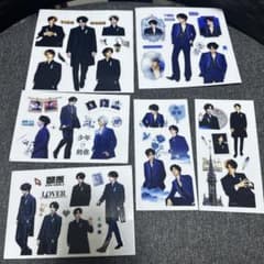 王一博 肖戦 軽防水 キラキラサンドステッカー 50枚 7セット❣️確認用❣️ 王一博 微博之夜 転写ステッカー 耐油 防水ステッカー フルセット