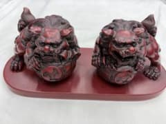 玉乗りシーサー 獅子 魔よけ 玉乗り獅子置物 開運 魔除け 縁起物 骨董