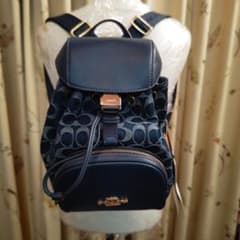 最終お値下げCOACH コーチ リュック バックパック デニム ネイビー 