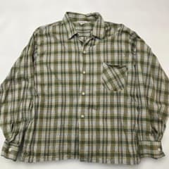 60s シャツ コットン チェック グレー グリーン ヴィンテージ// オンブレ 60s シャツ コットン チェック グレー グリーン ヴィンテージ